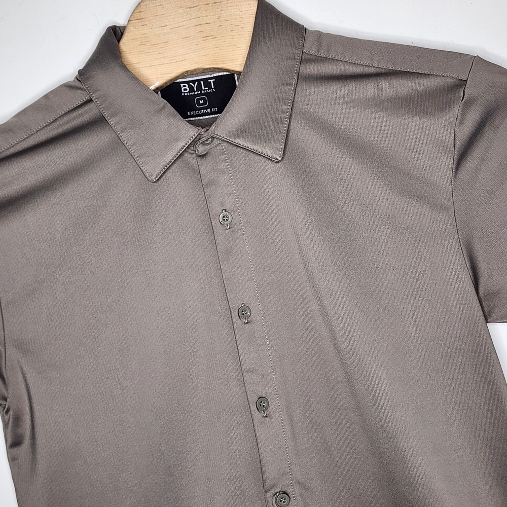 BYLT Men's Gray Casual Button Down Shirt